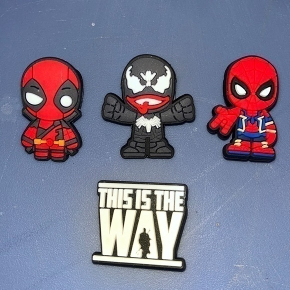 4 superheroes croc charms brand new without tag